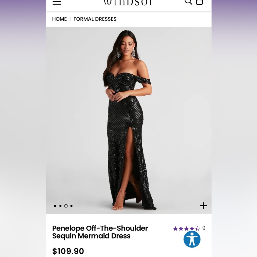 XS black sequin formal dress WINDSOR